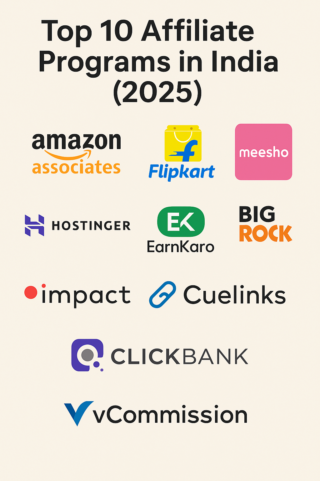 Top 10 Affiliate Programs in India (2025) with Official Signup Links